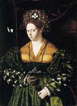 BARTOLOMEO VENETO Portrait of a Lady in a Green Dress France oil painting art